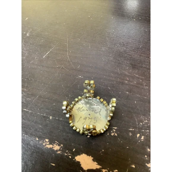 Vintage Tramp Art Filigree Metal Dollhouse Rocking & Straight Leg Chairs & Table - Picture 12 of 12